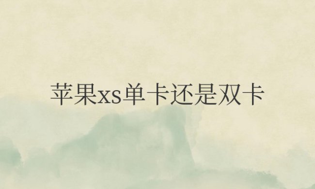 苹果xs单卡还是双卡