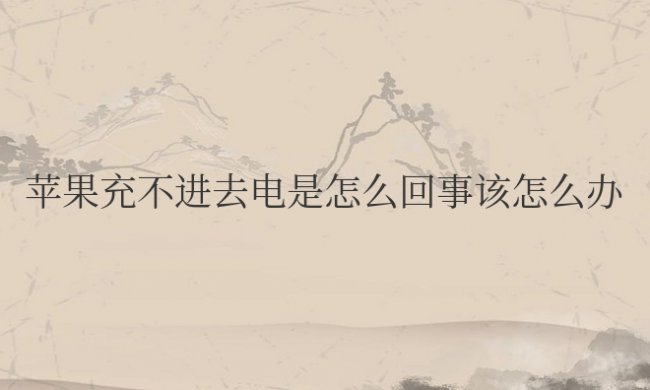 苹果充不进去电是怎么回事该怎么办