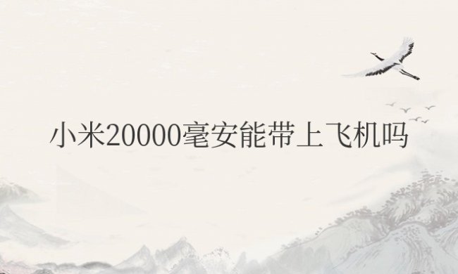 小米20000毫安能带上飞机吗