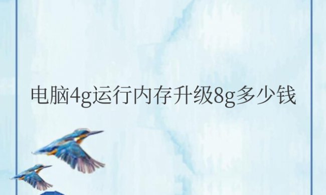 电脑4g运行内存升级8g多少钱