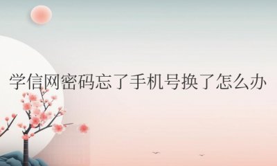 学信网密码忘了手机号换了怎么办