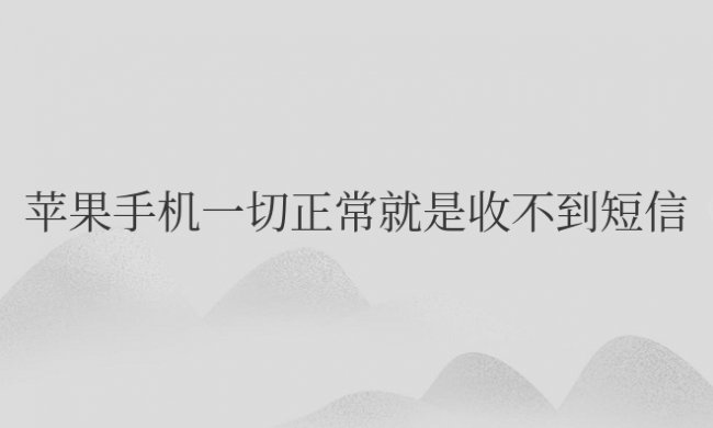 苹果手机一切正常就是收不到短信验证码怎么回事