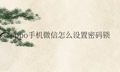 oppo手机微信怎么设置密码锁不让别人看
