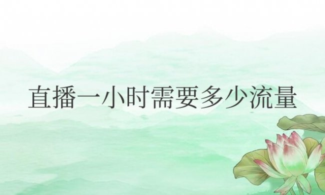 看手机直播一小时需要多少流量