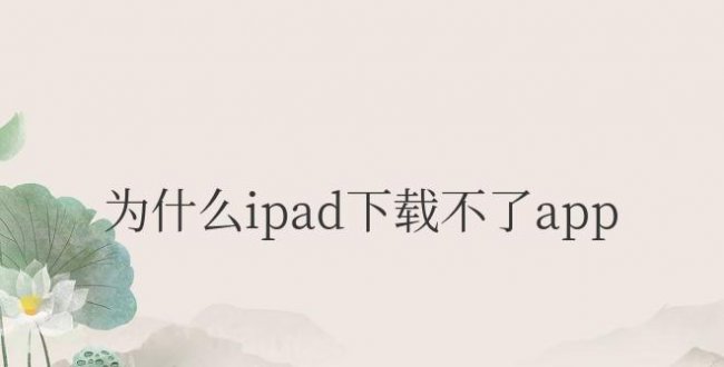 为什么ipad下载不了app一直转圈圈