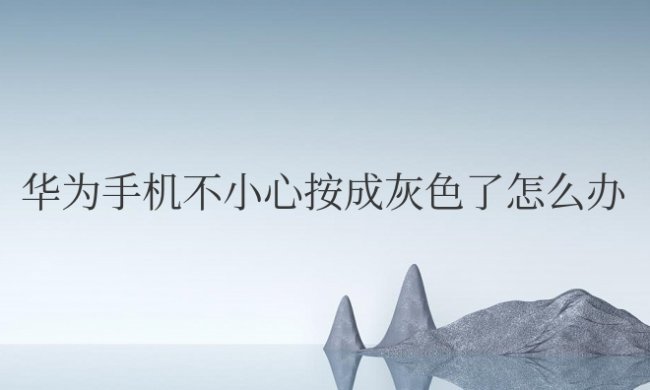 华为手机不小心按成灰色了怎么办
