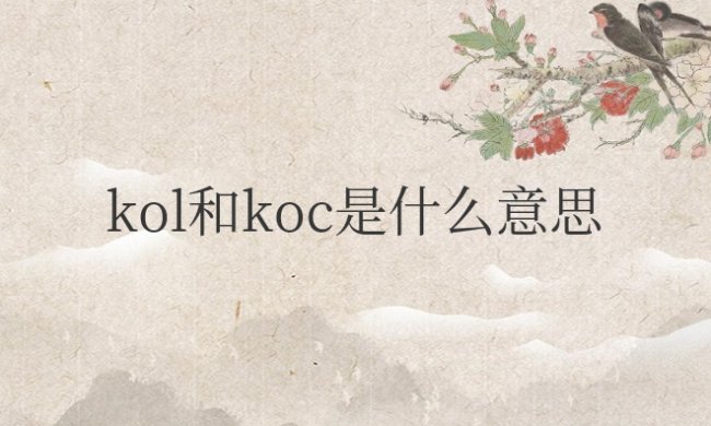 抖音kol和koc是什么意思