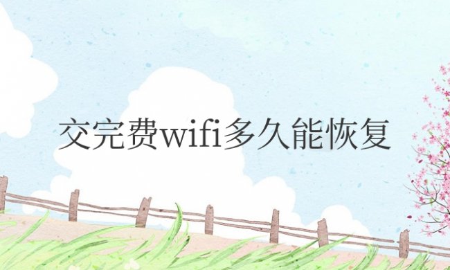 交完费wifi多久能恢复电信