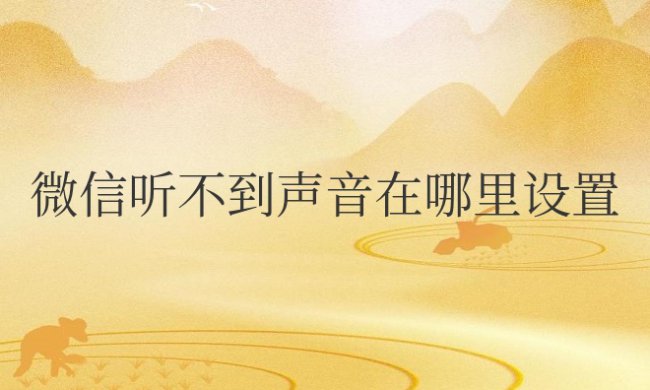 微信听不到声音在哪里设置苹果