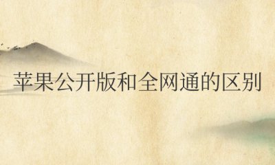 苹果公开版和全网通的区别在哪