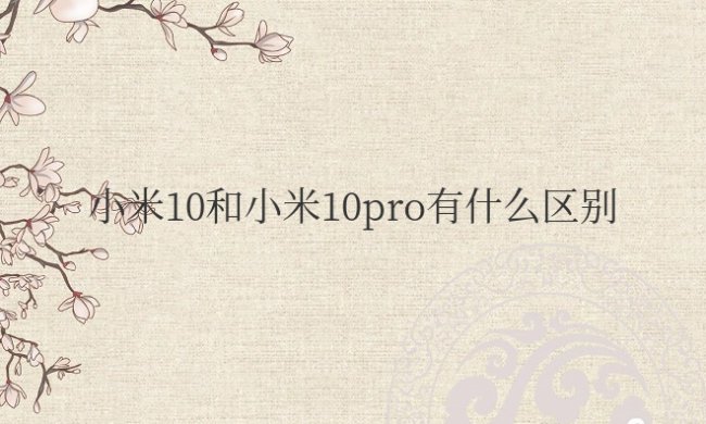 小米10和小米10pro有什么区别