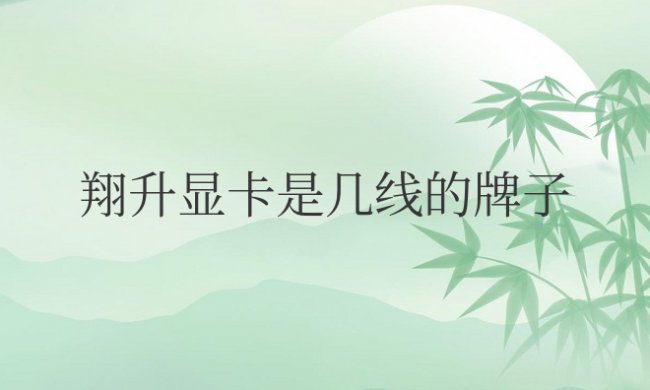 翔升显卡是几线的牌子