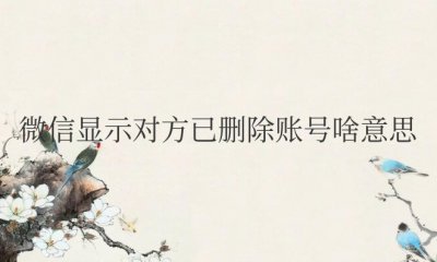 微信显示对方已删除账号啥意思