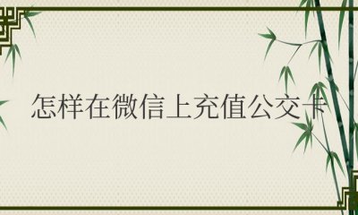 苹果手机怎样在微信上充值公交卡