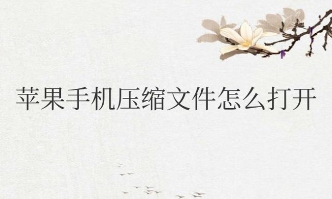 苹果手机压缩文件怎么打开方式