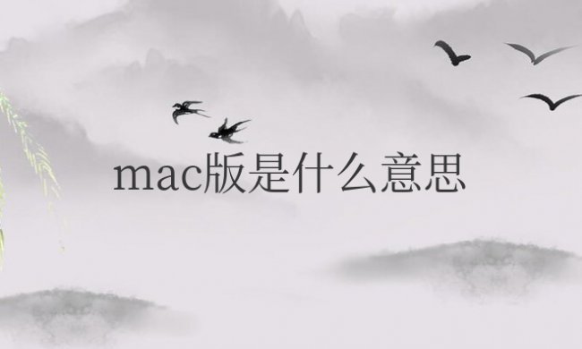 软件的mac版是什么意思