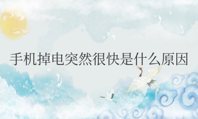 苹果手机掉电突然很快是什么原因