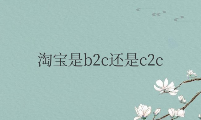 淘宝是b2c还是c2c