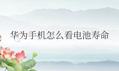 华为手机怎么看电池寿命还剩多少