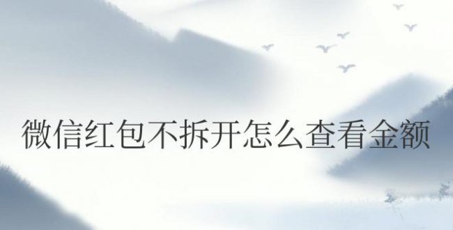 微信红包不拆开怎么查看金额