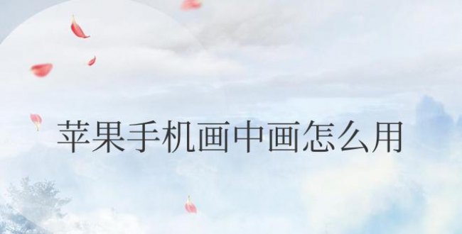 苹果手机画中画怎么用