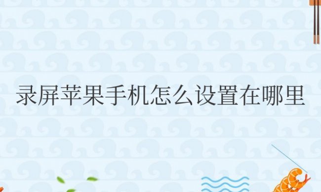 录屏苹果手机怎么设置在哪里