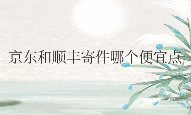 京东和顺丰寄件哪个便宜点