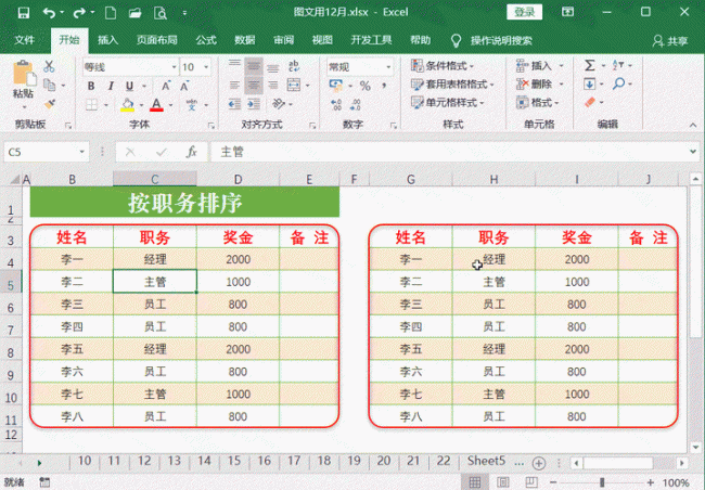 excel将不同内容归类排序