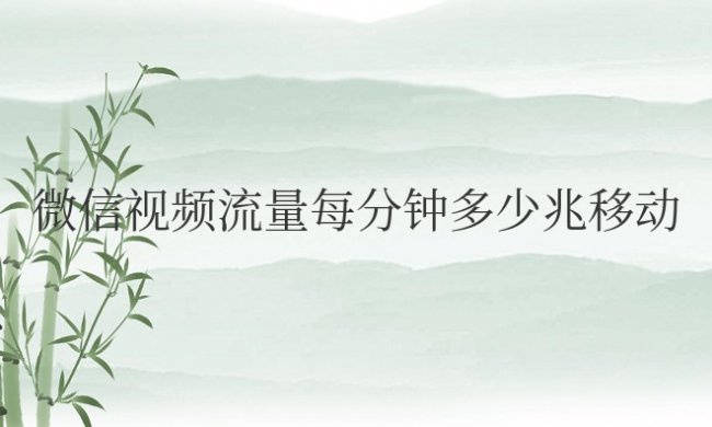 微信视频流量每分钟多少兆移动