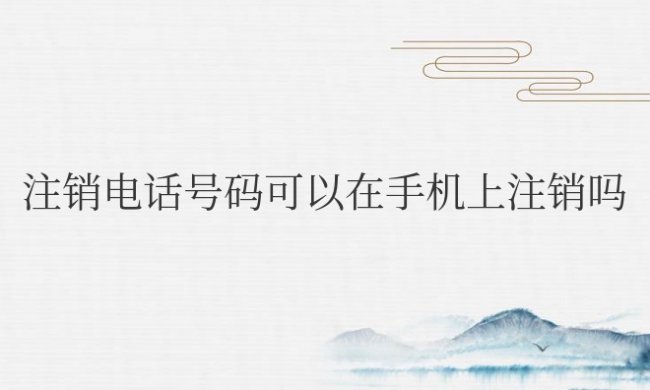 注销电话号码可以在手机上注销吗