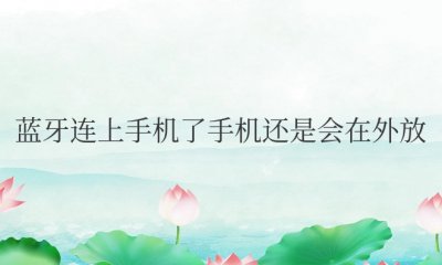 蓝牙连上手机了手机还是会在外放苹果