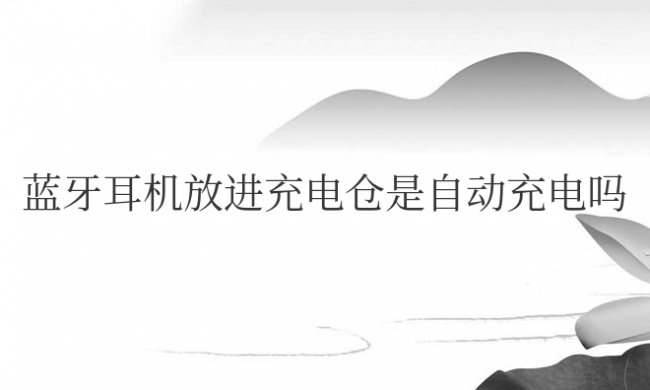 蓝牙耳机放进充电仓是自动充电吗还是要按开关
