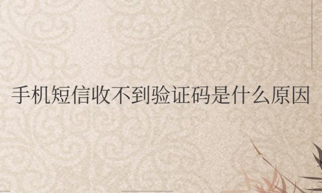手机短信收不到验证码是什么原因
