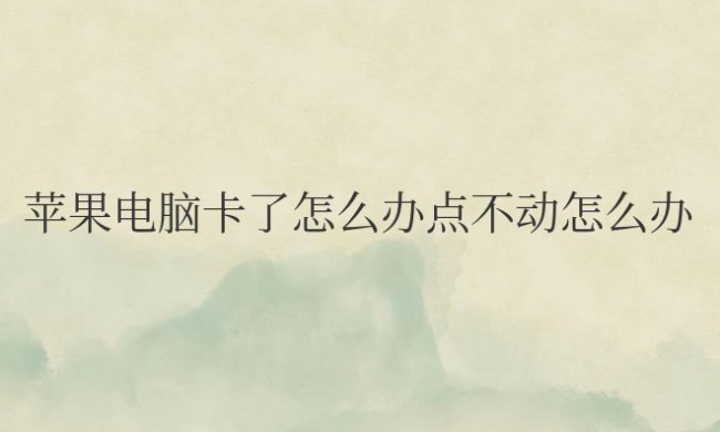 苹果电脑卡了怎么办点不动怎么办