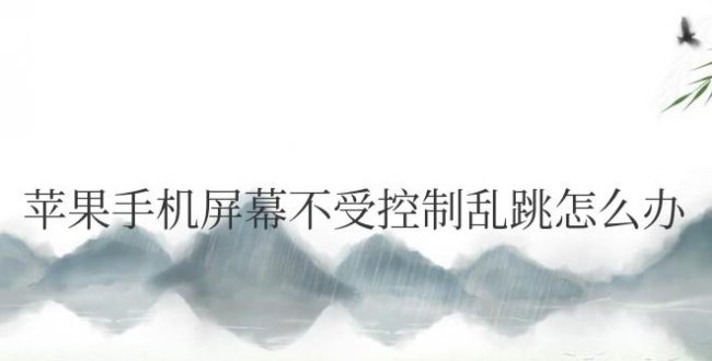 苹果手机屏幕不受控制乱跳怎么办