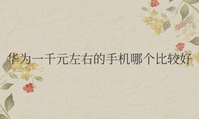 华为一千元左右的手机哪个比较好