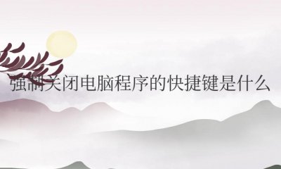 强制关闭电脑程序的快捷键是什么win10