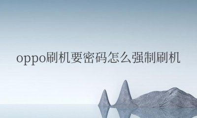 oppo刷机要密码怎么强制刷机