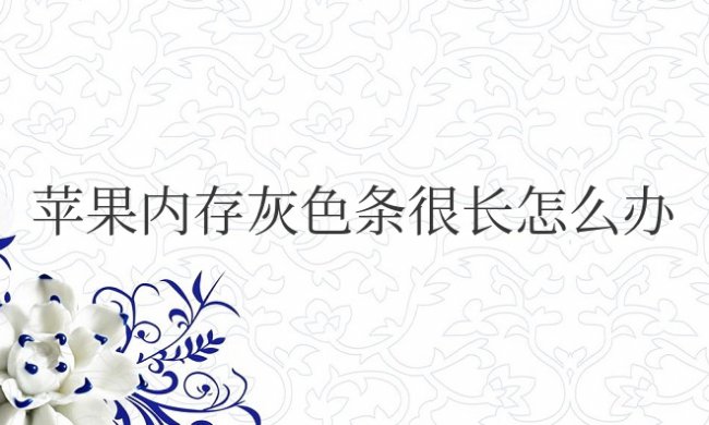 苹果内存灰色条很长怎么办