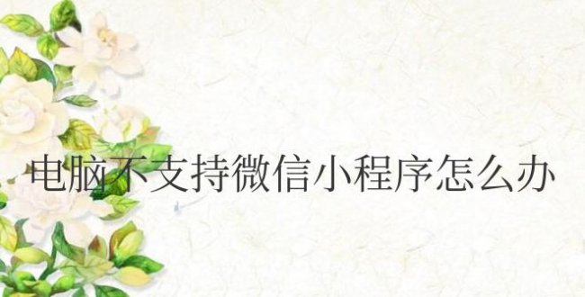 电脑不支持微信小程序怎么办
