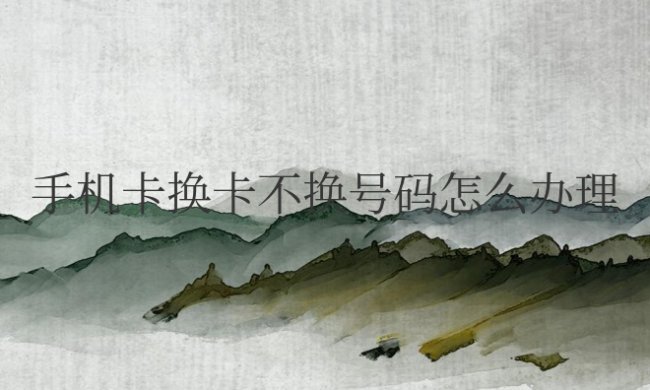 电信手机卡换卡不换号码怎么办理