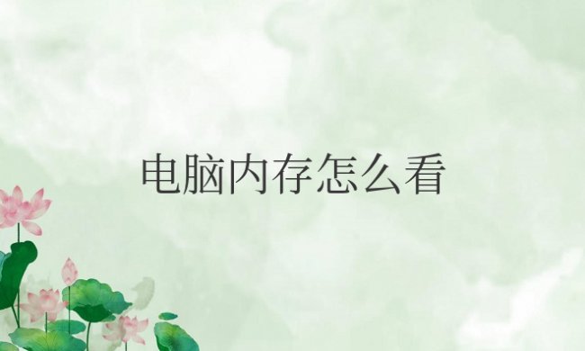 电脑内存怎么看型号参数