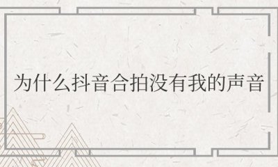 为什么抖音合拍没有我的声音开了麦克风