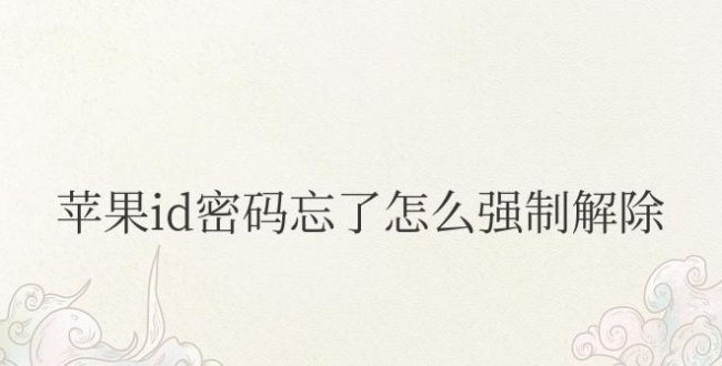 苹果平板id密码忘了怎么强制解除