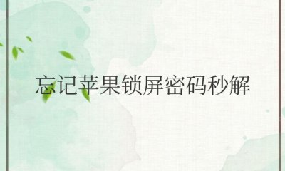 忘记苹果锁屏密码秒解没有电脑 无需电脑瞬间解锁苹果手机屏幕密码