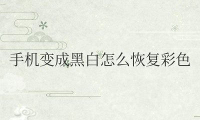 手机变成黑白怎么恢复彩色屏幕 手机黑白屏如何恢复彩色显示?