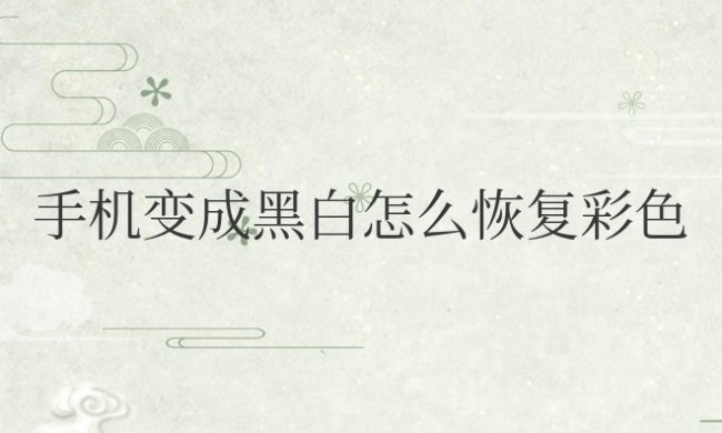 手机变成黑白怎么恢复彩色屏幕