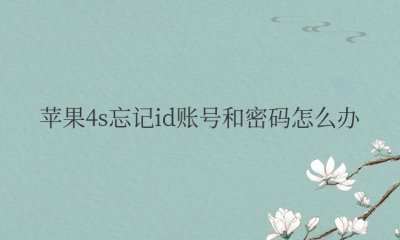 苹果4s忘记id账号和密码怎么办