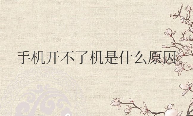 手机开不了机是什么原因怎么解决