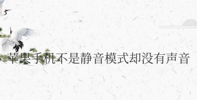 苹果手机不是静音模式却没有声音怎么回事